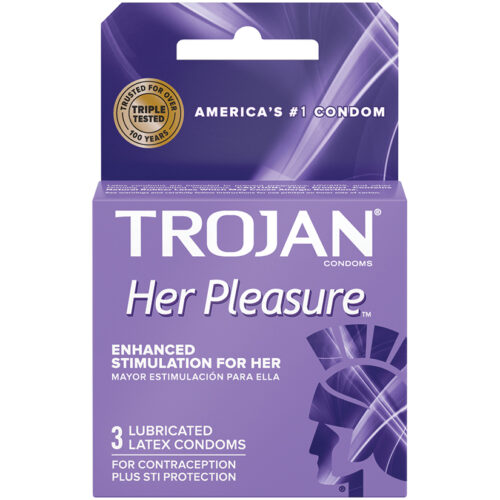 1512202569407d1acd7bb.jpeg Trojan Her Pleasure Sensations Condoms (3 Pack)