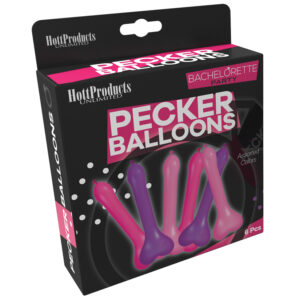 Bachelorette Party Pecker Balloons-Assorted Colors (6 Pack)