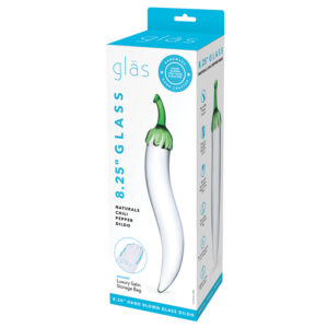 Glas Glass Naturals Chili Pepper Dildo-Clear 8"