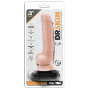 Dr. Skin Vibrating Cock with Suction Cup-Vanilla 7.5"