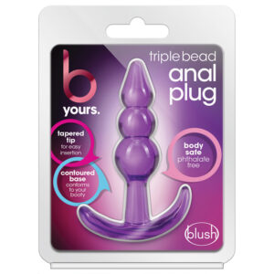 B Yours. Triple Bead Anal Plug-Purple
