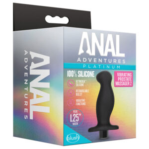 Anal Adventures Platinum Silicone Vibrating Prostate Massager 02-Black