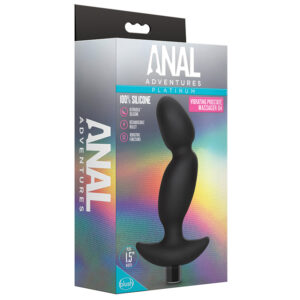 Anal Adventures Platinum Silicone Vibrating Prostate Massager 04-Black