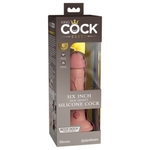 King Cock Elite Dual Density Silicone Cock-Light 6"