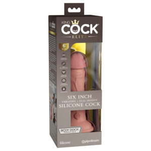 King Cock Elite Dual Density Vibe Silicone Cock-Light 6"
