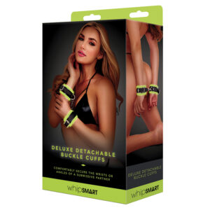 Whip Smart Glow in the Dark Deluxe Detachable Buckle Cuffs