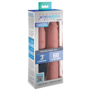 Fantasy X-Tensions Elite 9" Sleeve Vibrating 3" Plug w/Remote-Light