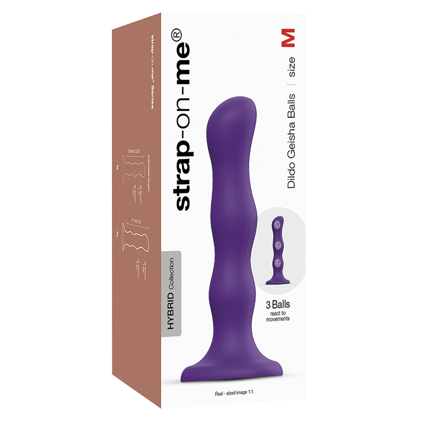 Strap On Me Geisha Dildo with Balls-Purple M