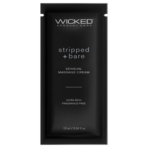 Wicked Sensual Massage Cream-Stripped + Bare Unscented 10ml Foil