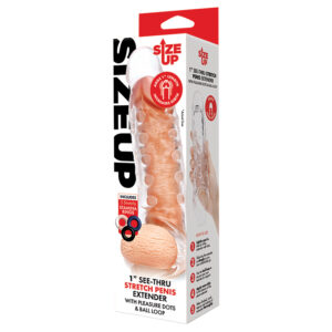 Size Up See Thru Studded Penis Extender with Ball Loop 1.5"