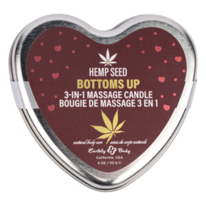 Earthly Body Valentine 3-in-1 Massage Heart Candle-Bottom's Up 4oz