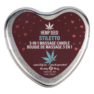 Earthly Body Valentine 3-in-1 Massage Heart Candle-Stiletto 4oz