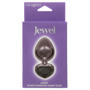 Jewel Large Black Diamond Heart Plug