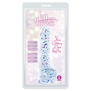 Glittergasm Dong-Blue and Green Swirl 8"