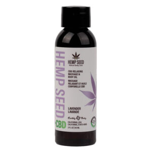 Earthly Body Hemp Seed CBD Relaxing Massage and Body Oil-Lavender 2oz