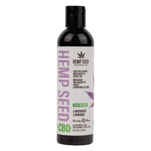 Earthly Body Hemp Seed CBD Relaxing Massage and Body Oil-Lavender 8oz