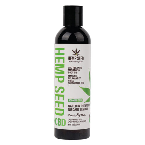 Earthly Body Hemp Seed CBD Relaxing Massage and Body Oil-Naked in the Woods 8oz