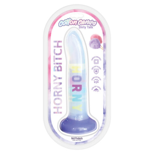 Cotton Candy Dirty Talk Horny Bitch Dildo 8"