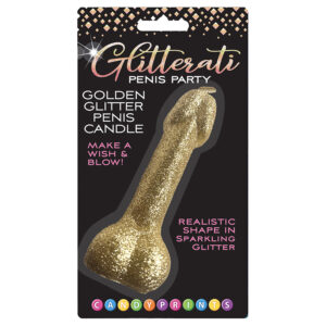 Glitterati Golden Glitter Penis Candle