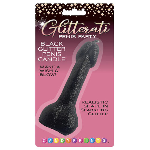 Glitterati Black Glitter Penis Candle