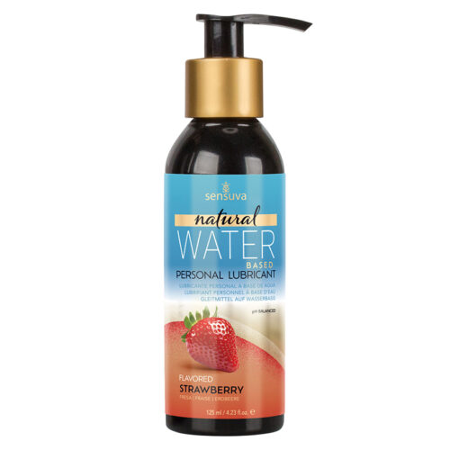 Sensuva Natural Water Based Lubricant-Strawberry 4oz