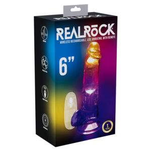 RealRock Wireless Rechargeable LED Vibrating With Balls 6"