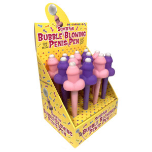 Super Fun Bubble Blowing Penis Pen Display of 12