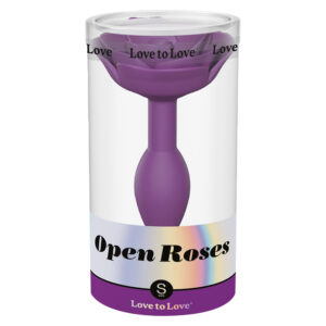Love To Love Open Roses Silicone Butt Plug-Purple Rain SM