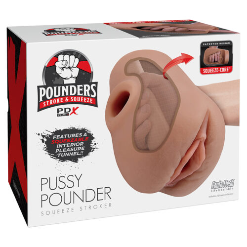 PDX Plus Pussy Pounder Squeeze Stroker-Brown